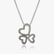 pendant with stoneset outline of 3 different size hearts image