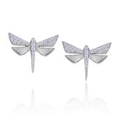 real effect stone set silver stud earrings image