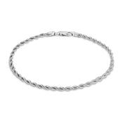 sterling silver solid rope bracelet thin guage