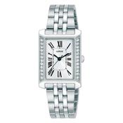 lorus quartz ladies stainless steel white dial bracelet watch image