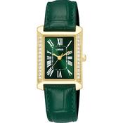 lorus quartz ladies gold plated green dial strap watch image