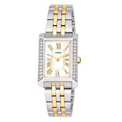 lorus quartz ladies two tone white dial bracelet watch image