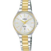 lorus quartz ladies two tone stainless steel white dial bracelet watch image