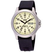 lorus quartz gents stainless steel lumibrite dial grey strap watch