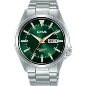 lorus automatic gents stainless steel green dial bracelet watch image