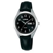 lorus quartz ladies stainless steel black dial strap watch