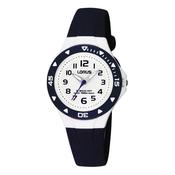 lorus quartz kids  white dial black silicone strap