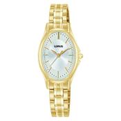 lorus quartz ladies gold plated white dial bracelet watch image
