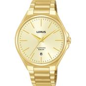 lorus quartz gents gold plated champagne dial bracelet watch
