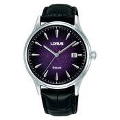 lorus quartz gents stainless steel purple dial strap watch