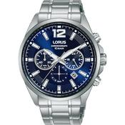 lorus quartz chronogrpah gents stainless steel blue dial bracelet watch