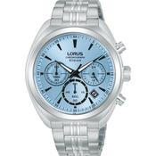 lorus quartz chronograph gents stainless steel blue dial bracelet watch