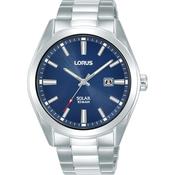 lorus solar gents stainless steel blue dial bracelet watch image