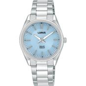 lorus solar ladies stainless steel blue dial bracelet watch image