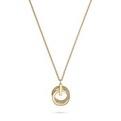 jette necklace silver 925 yellow gold plate with cubic zirconia 45+3cm