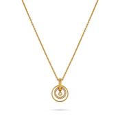 jette necklace silver 925 yellow gold plate with cubic zirconia 45+3cm