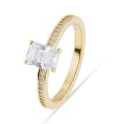 jette ring silver 925 yellow gold plate with cubic zirconia size57