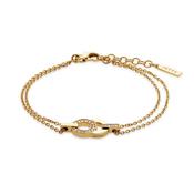 jette bracelet silver 925 yellow gold plate with cubic zirconia 17+3cm