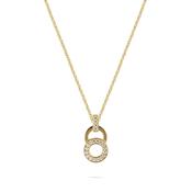 jette necklace silver 925 yellow gold plate with cubic zirconia 48cm
