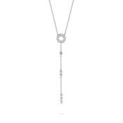 jette necklace silver 925 rhodium plated with cubic zirconia 42+3cm