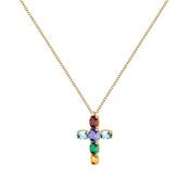 morellato 18k gold plated colori pendant cro 6 pcs cz  42+3cm image