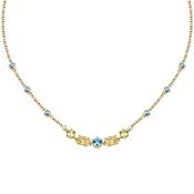 morellato 18k gold plated colori necklace 5 cz+6 crystals  38+7cm image