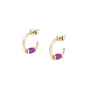 morellato 18k gold plated colori summer  hoop earrings lila bead image
