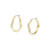 morellato 18k gold plated design earring hoop stainless steel yg crystal �2.5cm