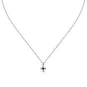 sector jewels spirit pendant cross engraving line with black enamel 60cm