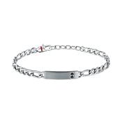 sector jewels basic bracelet with brushed chain and tag with white crystals