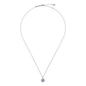 ted baker soltell: solitaire sparkle crystal pendant necklace silver tone, blue crystal image