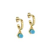 ted baker parin: paradise rock huggie earrings gold tone, turquoise image