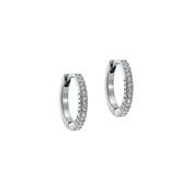 ted baker heplie: crystal hoop earrings (14mm) silver tone, clear crystal