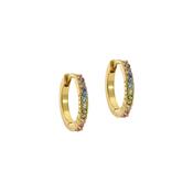ted baker heplie: crystal hoop earrings (14mm) gold tone,, rainbow crystal