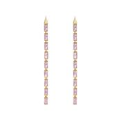 ted baker isalie: crystal baguette slinky drop earrings gold tone, pink crystal image
