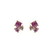 ted baker joyaa: jewel cluster stud earrings, gold tone, pink, clear crystal image