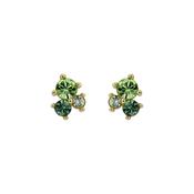 ted baker joyaa: jewel cluster stud earrings, gold tone, green multi crystal