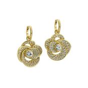 ted baker florence: crystal flower gold tone, crysatal drop earrings image