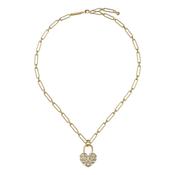 ted baker paris: statement pave crystal padlock pendant necklace gold tone clear crystal image