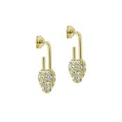 ted baker payton: pave crystal padlock drop earrings gold tone clear crystal image