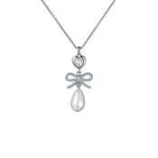 ted baker imogen: icon charm heart bow pearl drop pendant necklace image