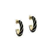 ted baker trinna: twist enamel gold tone hoop earrings image