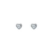 ted baker harmony: mini crystal heart stud earrings  silver tone clear crystal