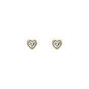 ted baker harmony: mini crystal heart stud earrings gold tone clear crystal