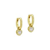 ted baker harper: mini crystal heart huggie earrings gold tone clear crystal image