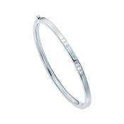 ted baker chrishell: logo slim silver tone bangle bracelet image
