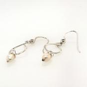 silver pearl plain twist tear drop earwire drop earrings� image