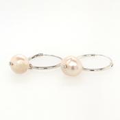 silver pearl sleeper earrings 8mm-16mm image