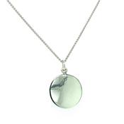 silver disc pendant 15.5mm diameter on 40cm chain  a image