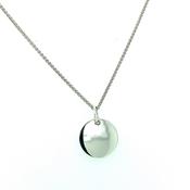 silver disc pendant 11.5mm diameter on 40cm chain�  a image